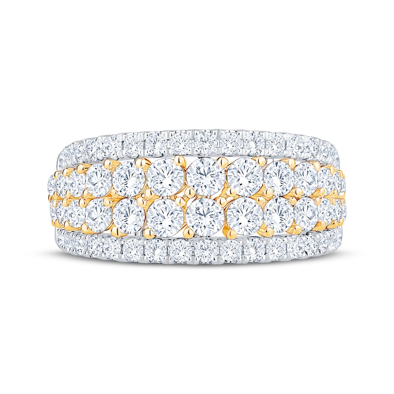 Main Image 3 of Now + Forever Diamond Four-Row Anniversary Ring 2 ct tw 14K Two-Tone Gold