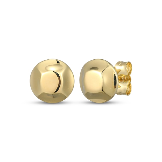 Angled Disc Stud Earrings 18K Yellow Gold-Plated Sterling Silver
