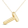 Thumbnail Image 1 of Puff Letter T Initial Necklace 14K Yellow Gold 18&quot;