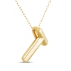 Thumbnail Image 2 of Puff Letter T Initial Necklace 14K Yellow Gold 18&quot;