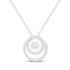 Thumbnail Image 1 of Unstoppable Love Double Circle Necklace 1/2 ct tw 10K White Gold 19&quot;