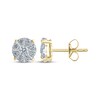 Thumbnail Image 1 of Multi-Diamond Circle Stud Earrings 1/2 ct tw 10K Yellow Gold