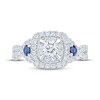 Thumbnail Image 3 of Now + Forever Round-Cut Diamond & Natural Blue Sapphire Engagement Ring 1 ct tw 14K White Gold