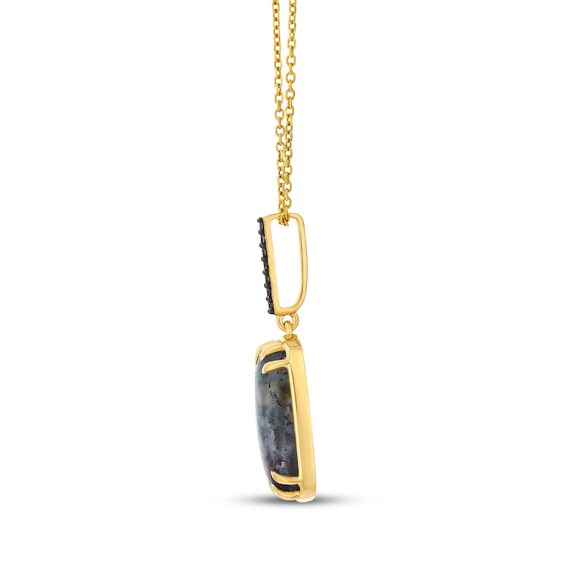 Main Image 2 of Le Vian Cushion-Cut Aquadite Necklace 1/20 ct tw Diamonds 14K Honey Gold 19&quot;