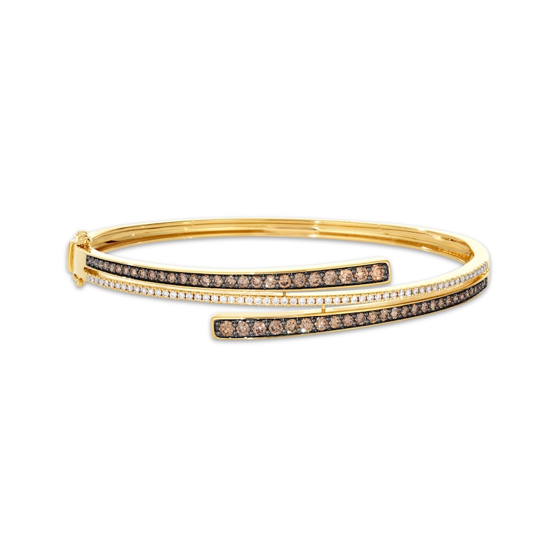 Main Image 1 of Le Vian Good Karma Diamond Bypass Bangle Bracelet 1-1/2 ct tw 14K Honey Gold 7.75&quot;