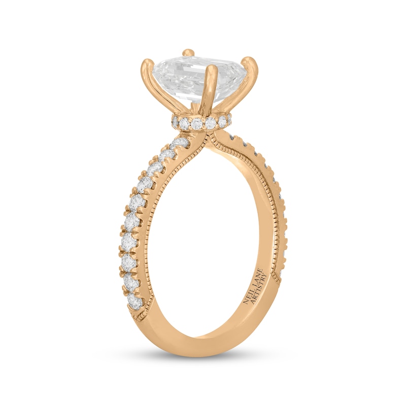 Main Image 2 of Neil Lane Artistry Emerald-Cut Lab-Grown Diamond Hidden Halo Engagement Ring 2-1/2 ct tw 14K Yellow Gold