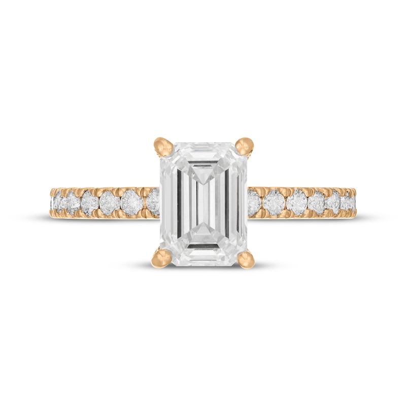 Main Image 3 of Neil Lane Artistry Emerald-Cut Lab-Grown Diamond Hidden Halo Engagement Ring 2-1/2 ct tw 14K Yellow Gold