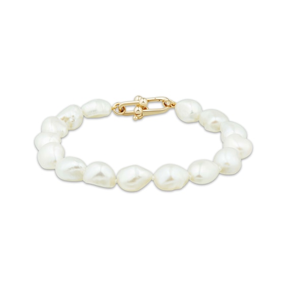 Baroque Cultured Pearl Bracelet 14K Yellow Gold 7.5"