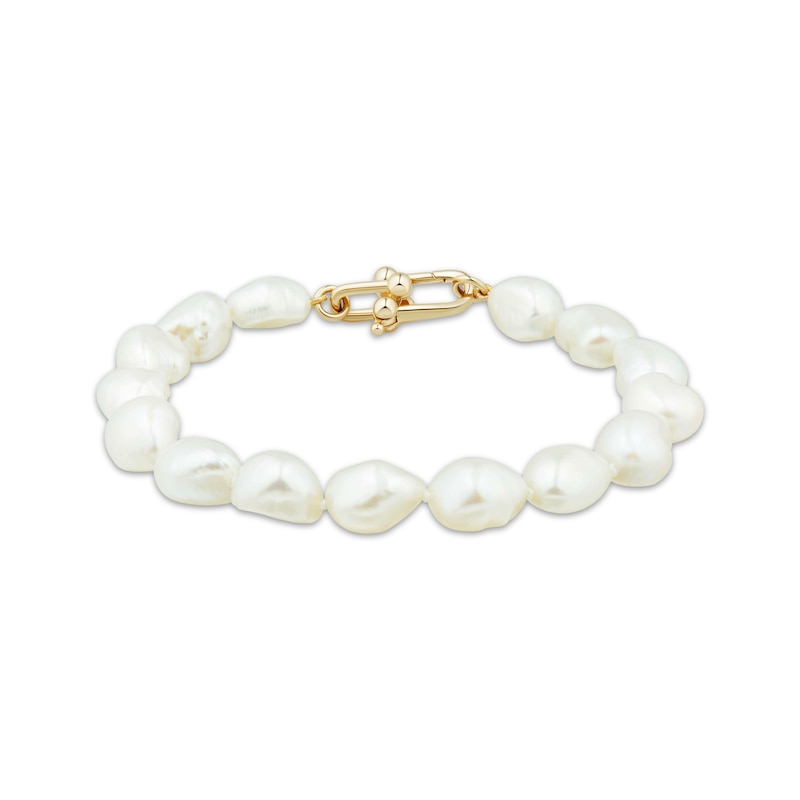 Main Image 1 of Baroque Cultured Pearl Bracelet 14K Yellow Gold 7.5&quot;