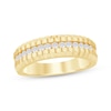 Thumbnail Image 1 of Now + Forever Men's Diamond Ribbed Wedding Band 1/2 ct tw 10K Yellow Gold