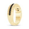 Thumbnail Image 2 of Now + Forever Men's Black Diamond Ribbed Wedding Band 1/2 ct tw 10K Yellow Gold