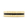 Thumbnail Image 3 of Now + Forever Men's Black Diamond Ribbed Wedding Band 1/2 ct tw 10K Yellow Gold