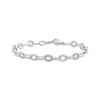 Thumbnail Image 1 of Diamond Oval & Rope Link Bracelet 1/4 ct tw Sterling Silver 7&quot;