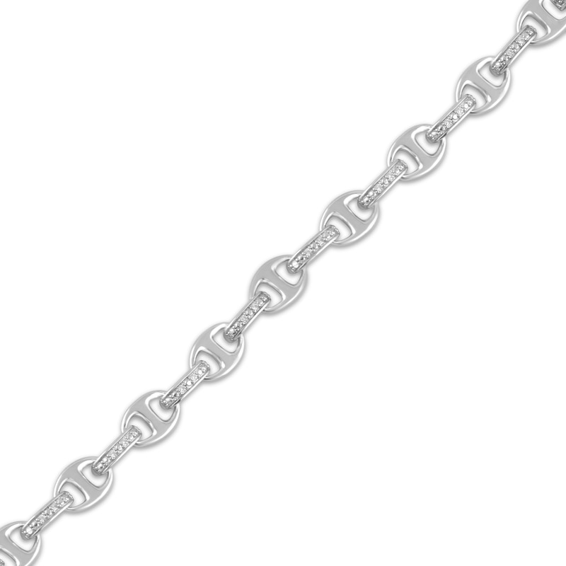 Main Image 2 of Diamond Mariner Link Bracelet 1/10 ct tw Sterling Silver 7"