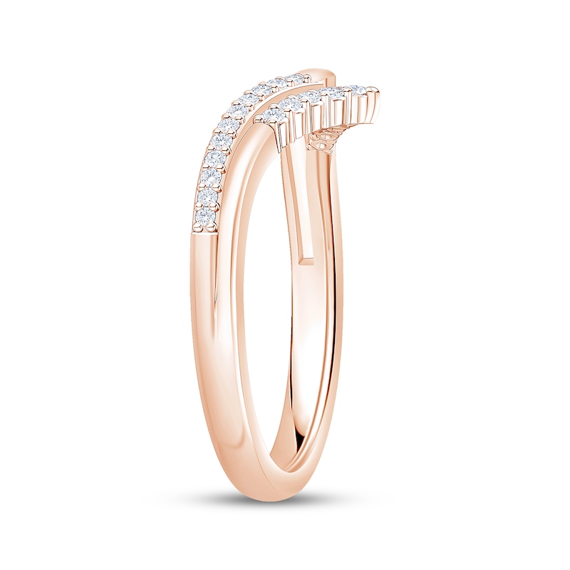 Main Image 2 of Now + Forever Diamond Chevron Two-Row Anniversary Ring 1/8 ct tw 10K Rose Gold