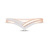 Thumbnail Image 3 of Now + Forever Diamond Chevron Two-Row Anniversary Ring 1/8 ct tw 10K Rose Gold
