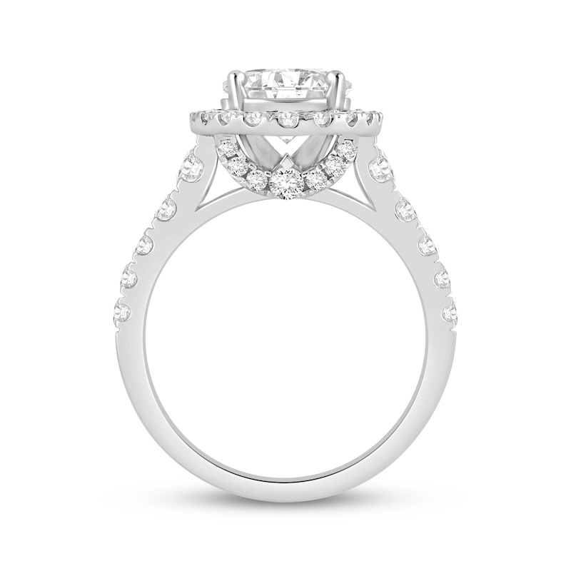 Main Image 3 of Now + Forever Oval-Cut Lab-Grown Diamond Halo Engagement Ring 4-3/4 ct tw 14K White Gold