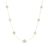 Thumbnail Image 1 of Italian Brilliance Diamond-Cut Clover Station Necklace 14K Yellow Gold 20"