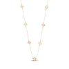 Thumbnail Image 2 of Italian Brilliance Diamond-Cut Clover Station Necklace 14K Yellow Gold 20"