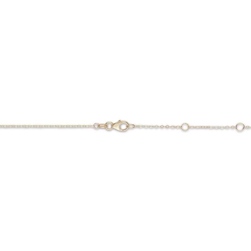 Main Image 3 of Italian Brilliance Diamond-Cut Clover Station Necklace 14K Yellow Gold 20"