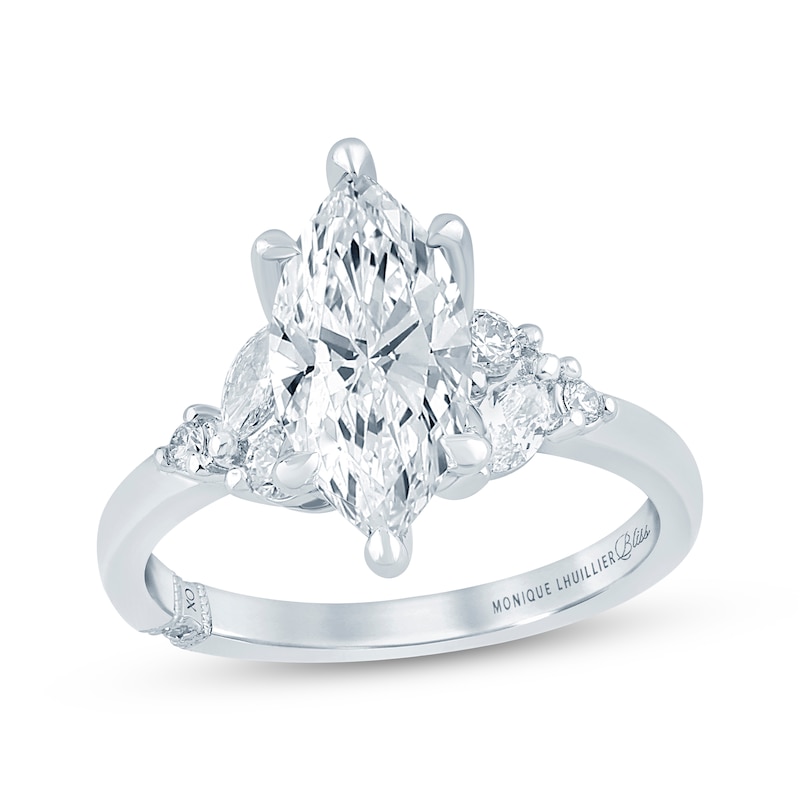 Main Image 1 of Monique Lhuillier Bliss Marquise-Cut Lab-Grown Diamond Engagement Ring 2-1/3 ct tw 18K White Gold