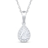 Thumbnail Image 1 of KAY Lab-Grown Diamonds Pear-Shaped Halo Necklace 3/8 ct tw 10K White Gold 18"