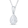 Thumbnail Image 2 of KAY Lab-Grown Diamonds Pear-Shaped Halo Necklace 3/8 ct tw 10K White Gold 18"