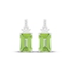 Thumbnail Image 2 of Emerald-Cut Peridot & White Lab-Created Sapphire Dangle Earrings Sterling Silver