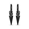 Thumbnail Image 2 of Men's Elongated Spike Hoop Earrings Black Ion-Plated Stainless Steel