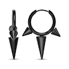 Thumbnail Image 3 of Men's Elongated Spike Hoop Earrings Black Ion-Plated Stainless Steel