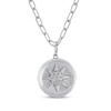 Thumbnail Image 1 of Multi-Diamond Sun Locket Necklace 1/10 ct tw Sterling Silver 18"