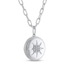 Thumbnail Image 2 of Multi-Diamond Sun Locket Necklace 1/10 ct tw Sterling Silver 18"