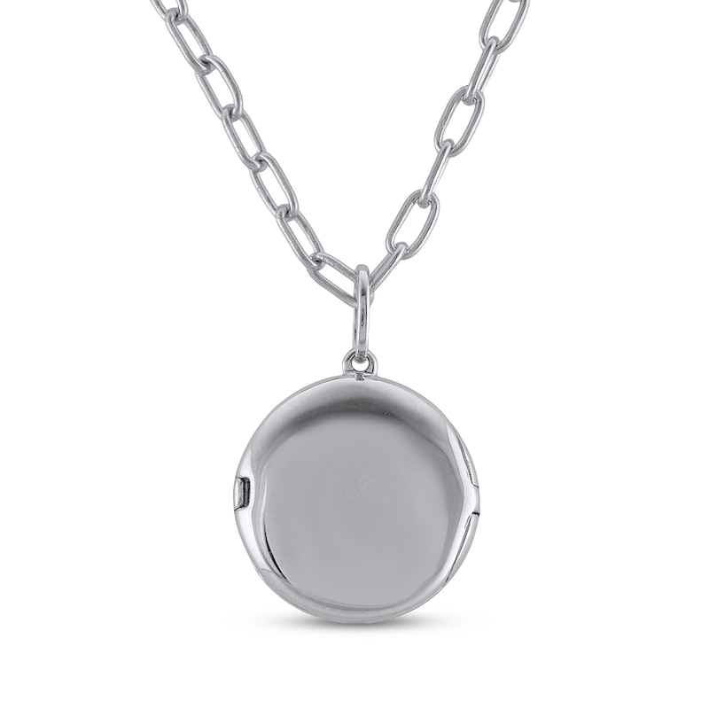 Main Image 3 of Multi-Diamond Sun Locket Necklace 1/10 ct tw Sterling Silver 18"