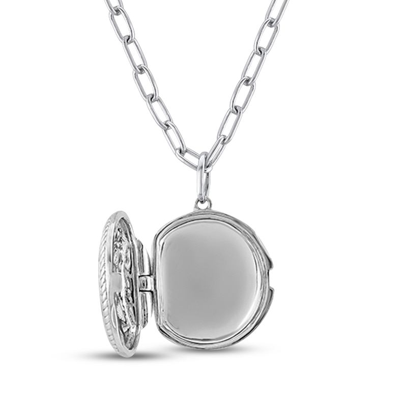 Main Image 4 of Multi-Diamond Sun Locket Necklace 1/10 ct tw Sterling Silver 18"