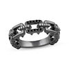 Thumbnail Image 1 of Ink & Ice Black & White Diamond Chain Link Ring 1/10 ct tw Black Rhodium-Plated Sterling Silver