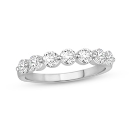 Now + Forever Lab-Grown Diamonds Seven-Stone Anniversary Ring 1 ct tw 14K White Gold
