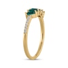 Thumbnail Image 2 of STUDIO BY KAY Baguette-Cut Lab-Created Emerald & White Lab-Created Sapphire Ring 24K Yellow Gold Vermeil Sterling Silver