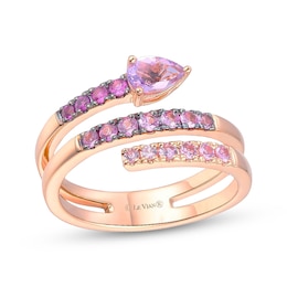 Le Vian Good Karma Pear-Shaped Amethyst & Pink Sapphire Ring 14K Strawberry Gold