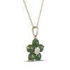 Thumbnail Image 2 of Nephrite Jade & Multi-Diamond Flower Necklace 1/10 ct tw 14K Yellow Gold 18"