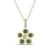 Thumbnail Image 3 of Nephrite Jade & Multi-Diamond Flower Necklace 1/10 ct tw 14K Yellow Gold 18"