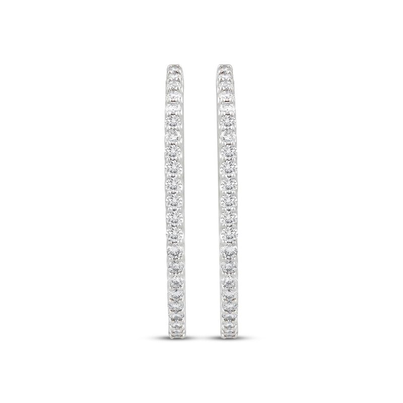 Main Image 2 of KAY Lab-Grown Diamonds Hoop Earrings 1 ct tw Sterling Silver