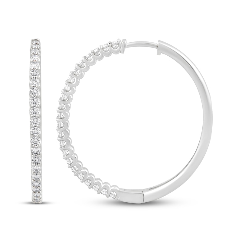 Main Image 3 of KAY Lab-Grown Diamonds Hoop Earrings 1 ct tw Sterling Silver