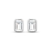 Thumbnail Image 2 of STUDIO BY KAY Emerald-Cut White Lab-Created Sapphire Bezel-Set Solitaire Stud Earrings Sterling Silver