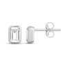 Thumbnail Image 3 of STUDIO BY KAY Emerald-Cut White Lab-Created Sapphire Bezel-Set Solitaire Stud Earrings Sterling Silver