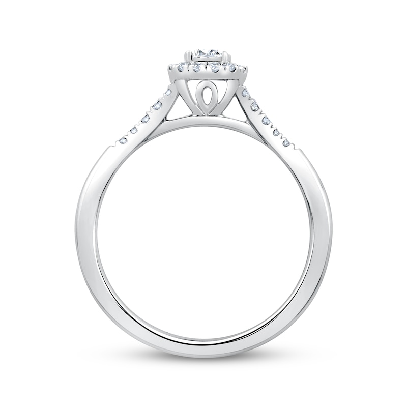 Main Image 2 of Now + Forever Diamond Halo Engagement Ring 1/4 ct tw 14K White Gold