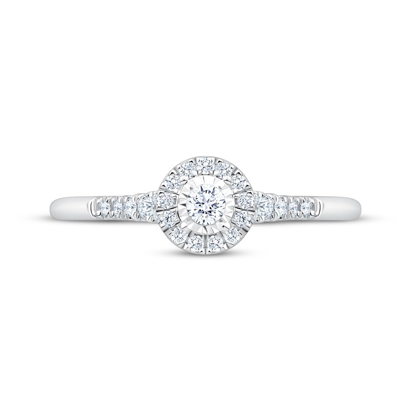 Main Image 3 of Now + Forever Diamond Halo Engagement Ring 1/4 ct tw 14K White Gold