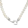 Thumbnail Image 3 of 4.5-5mm Cultured Pearl & White Lab-Created Sapphire Strand Necklace Sterling Silver 18"