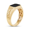 Thumbnail Image 2 of Men's Emerald-Cut Black Onyx Signet Ring 10K Yellow Gold