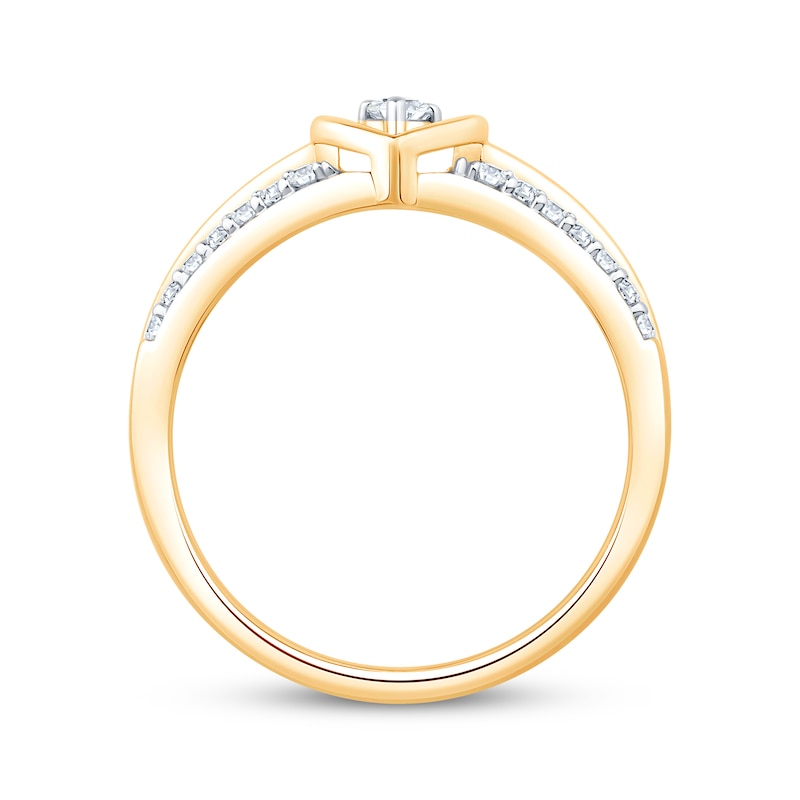 Main Image 2 of KAY Lab-Grown Diamonds Heart-Shaped Promise Ring 1/5 ct tw 10K Yellow Gold