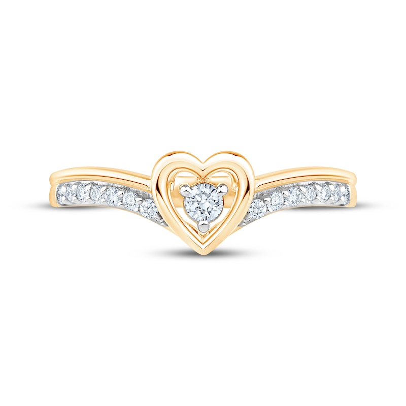 Main Image 3 of KAY Lab-Grown Diamonds Heart-Shaped Promise Ring 1/5 ct tw 10K Yellow Gold